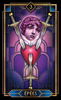 Three of Swords Tarot card in Tarot Decoratif Tarot deck