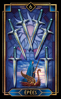 Six of Swords Tarot card in Tarot Decoratif Tarot deck