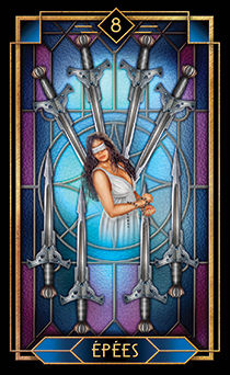 Eight of Swords Tarot card in Tarot Decoratif Tarot deck