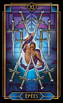 Ten of Swords Tarot card in Tarot Decoratif Tarot deck