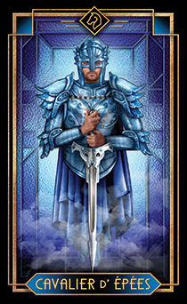 Knight of Swords Tarot card in Tarot Decoratif Tarot deck