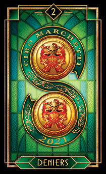 Two of Coins Tarot card in Tarot Decoratif Tarot deck