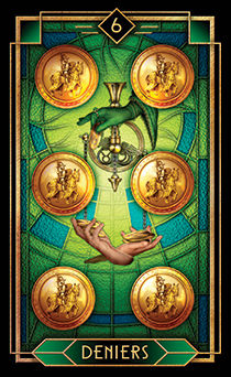 Six of Coins Tarot card in Tarot Decoratif Tarot deck