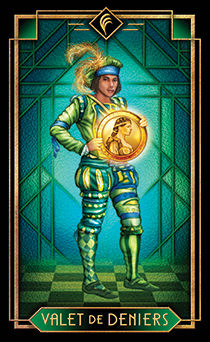 Page of Coins Tarot card in Tarot Decoratif Tarot deck