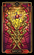 Six of Wands Tarot card in Tarot Decoratif deck