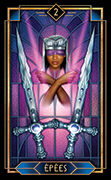 Two of Swords Tarot card in Tarot Decoratif deck