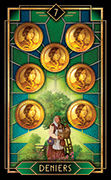 Seven of Coins Tarot card in Tarot Decoratif deck