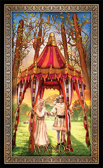 Four of Wands Tarot card in Tarot Grand Luxe Tarot deck