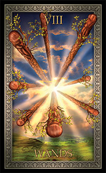 Eight of Wands Tarot card in Tarot Grand Luxe Tarot deck