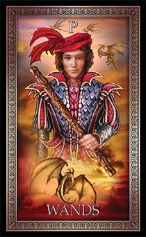 Page of Wands Tarot card in Tarot Grand Luxe Tarot deck