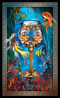 Ace of Cups Tarot card in Tarot Grand Luxe Tarot deck