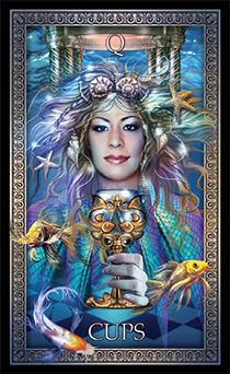 Queen of Cups Tarot card in Tarot Grand Luxe Tarot deck