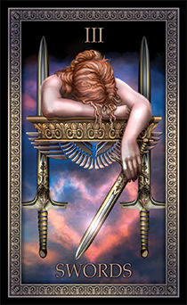 Three of Swords Tarot card in Tarot Grand Luxe Tarot deck