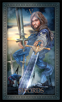 Five of Swords Tarot card in Tarot Grand Luxe Tarot deck