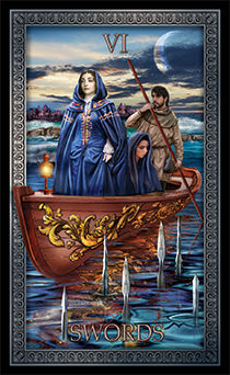 Six of Swords Tarot card in Tarot Grand Luxe Tarot deck