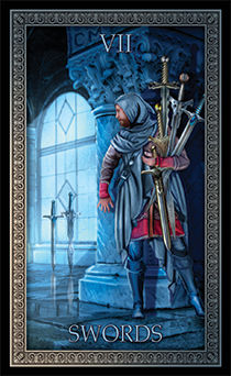 Seven of Swords Tarot card in Tarot Grand Luxe Tarot deck