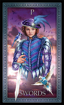 Page of Swords Tarot card in Tarot Grand Luxe Tarot deck