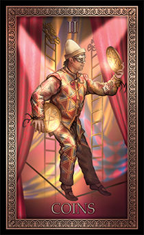 Two of Pentacles Tarot card in Tarot Grand Luxe Tarot deck