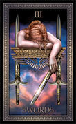 Three of Swords Tarot card in Tarot Grand Luxe deck
