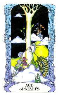 Ace of Wands Tarot card in Tarot of a Moon Garden Tarot deck