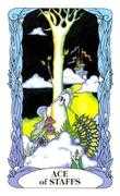 Ace of Wands Tarot card in Tarot of a Moon Garden deck