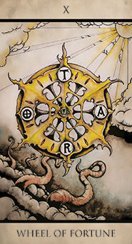 Wheel of Fortune Tarot card in Tarot Nuages Tarot deck