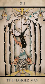 The Hanged Man Tarot card in Tarot Nuages Tarot deck