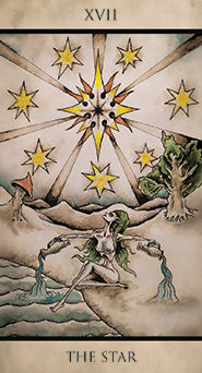 The Star Tarot card in Tarot Nuages Tarot deck