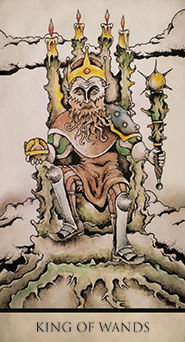 King of Wands Tarot card in Tarot Nuages Tarot deck