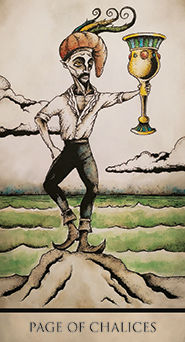 Page of Chalices Tarot card in Tarot Nuages Tarot deck