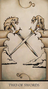 Two of Swords Tarot card in Tarot Nuages Tarot deck