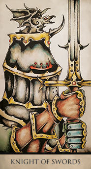 Knight of Swords Tarot card in Tarot Nuages Tarot deck