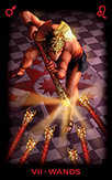 Seven of Wands Tarot card in Tarot of Dreams Tarot deck