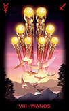 Eight of Wands Tarot card in Tarot of Dreams deck