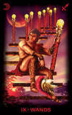 Nine of Wands Tarot card in Tarot of Dreams Tarot deck