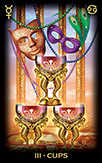 Three of Cups Tarot card in Tarot of Dreams Tarot deck