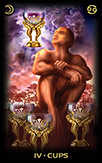 Four of Cups Tarot card in Tarot of Dreams Tarot deck