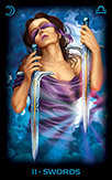 Two of Swords Tarot card in Tarot of Dreams Tarot deck