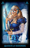 Queen of Swords Tarot card in Tarot of Dreams Tarot deck