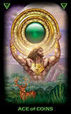 Ace of Coins Tarot card in Tarot of Dreams deck