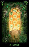 Ten of Coins Tarot card in Tarot of Dreams Tarot deck