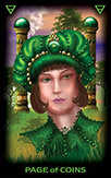 Page of Coins Tarot card in Tarot of Dreams Tarot deck