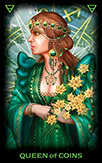 Queen of Coins Tarot card in Tarot of Dreams Tarot deck