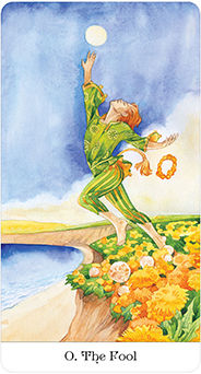 The Fool Tarot card in Tarot of the Golden Wheel Tarot deck