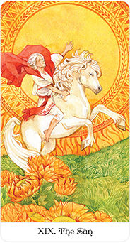 The Sun Tarot card in Tarot of the Golden Wheel Tarot deck