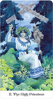 The High Priestess Tarot card in Tarot of the Golden Wheel Tarot deck
