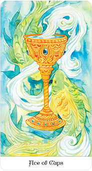 Ace of Cups Tarot card in Tarot of the Golden Wheel Tarot deck