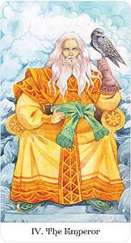 The Emperor Tarot card in Tarot of the Golden Wheel Tarot deck
