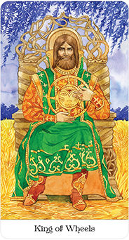 King of Wheels Tarot card in Tarot of the Golden Wheel Tarot deck