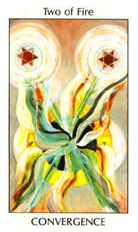 Two of Fire Tarot card in Tarot of the Spirit Tarot deck